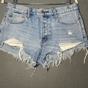 Free People We The Free Womens 27 Distressed Cutoff Denim Shorts